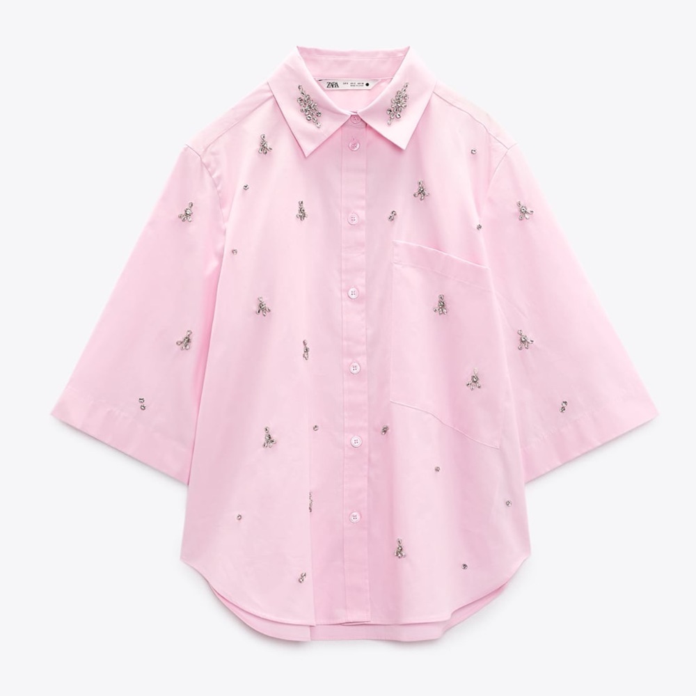 Jeweled Poplin Shirt